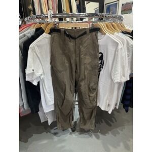 Vintage L.L. Bean Brown Belted Nylon Cargo Light Weight Pants Size 34